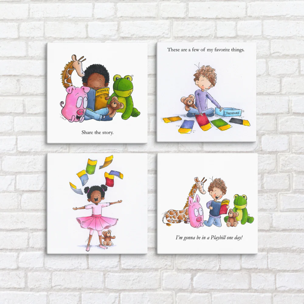 The Little Theatre Kid Playbill Collection - "We Saw a Broadway Show!" - 8" x 8" Art Canvas - Image 3